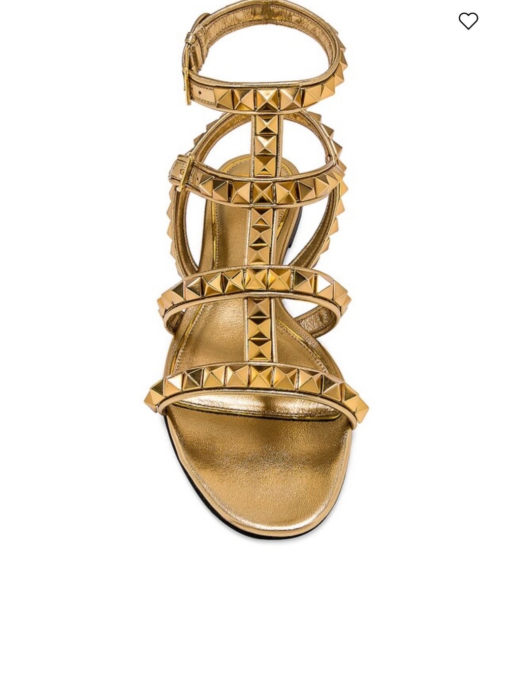 Valentino Gold Pyramid-Stud Multi-Strap Sandal